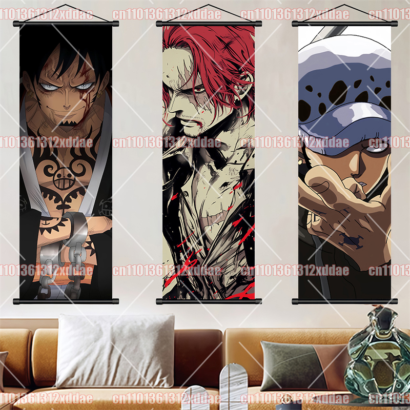 Home Decor Canvas - Anime One Piece Scroll Painting Luffy