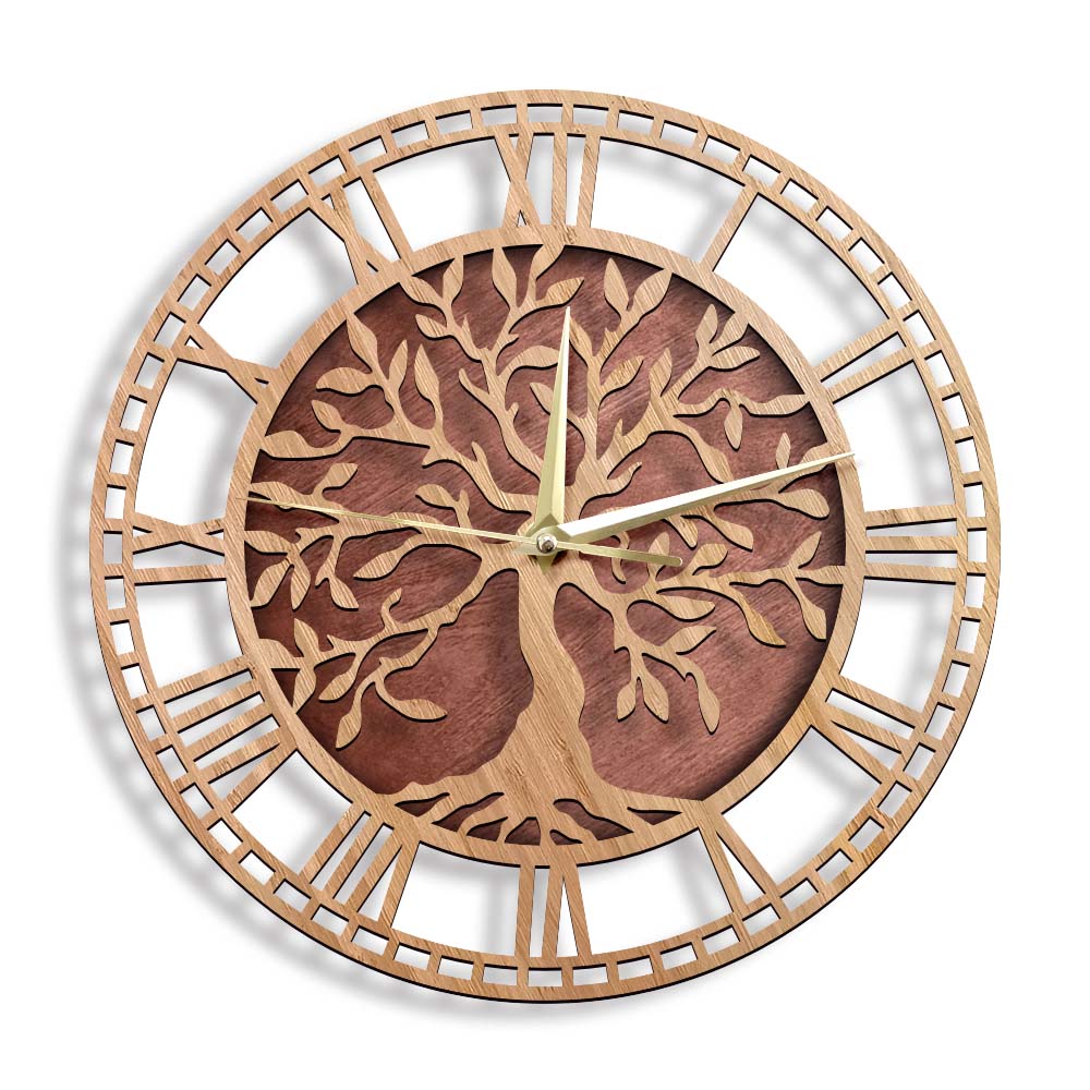 Home Decor Nepal - Tree of Life Wooden Wall Clock