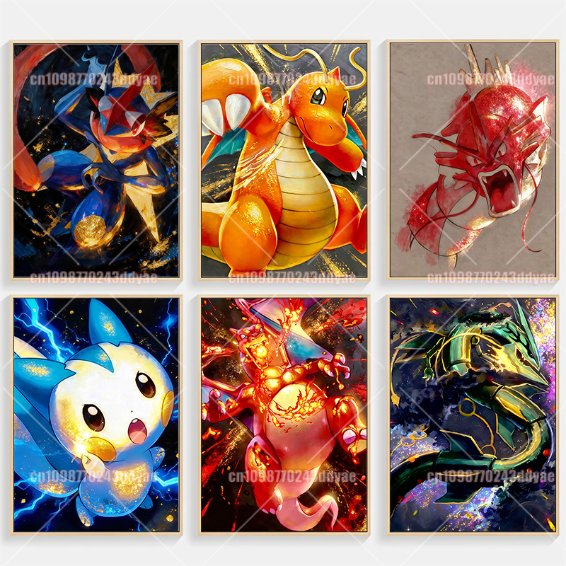 Home Decor Canvas - Classic Retro Pokemon Anime Comic Glitter