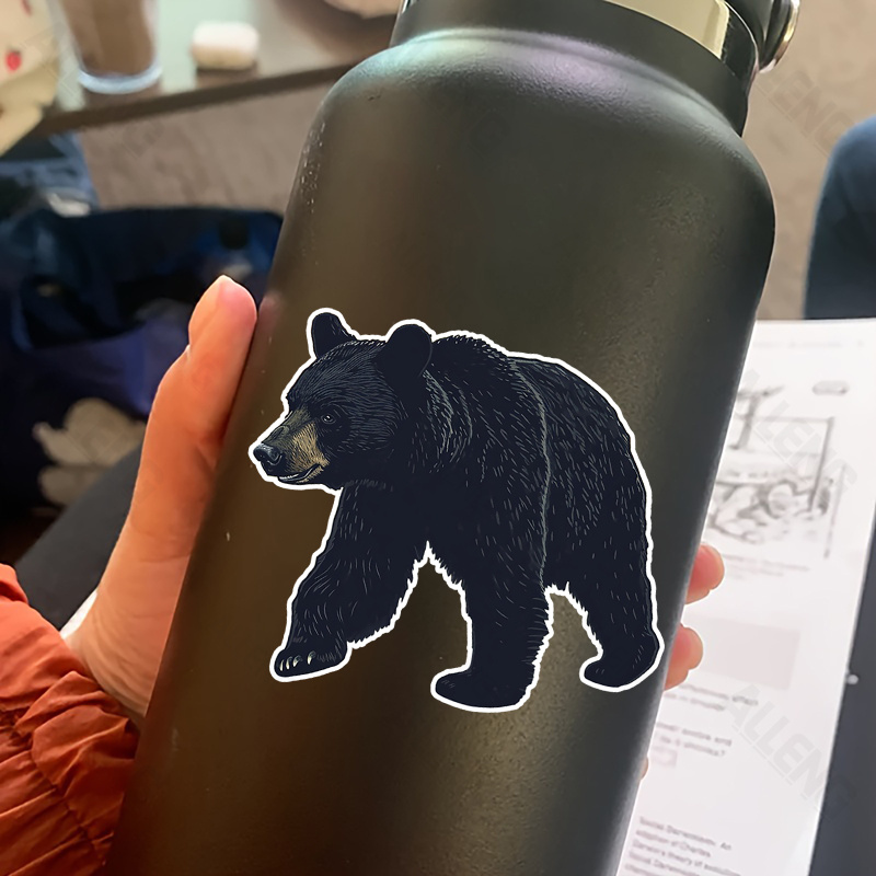 Home Decor Vector - Black Bear Vector Illustration PVC Sticker
