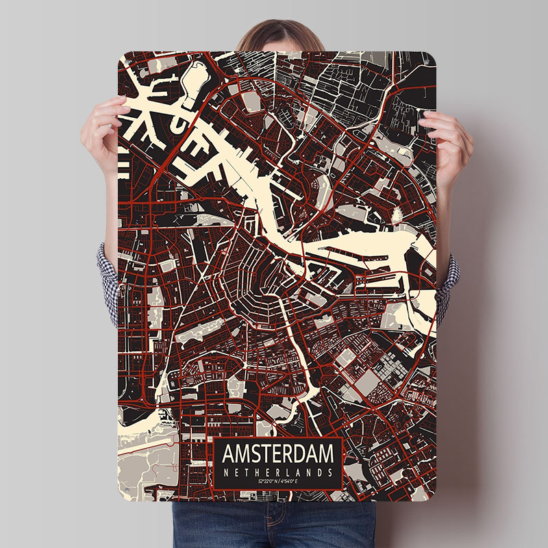 Home Decor Vector - Amsterdam City Vector Poster Wall Art
