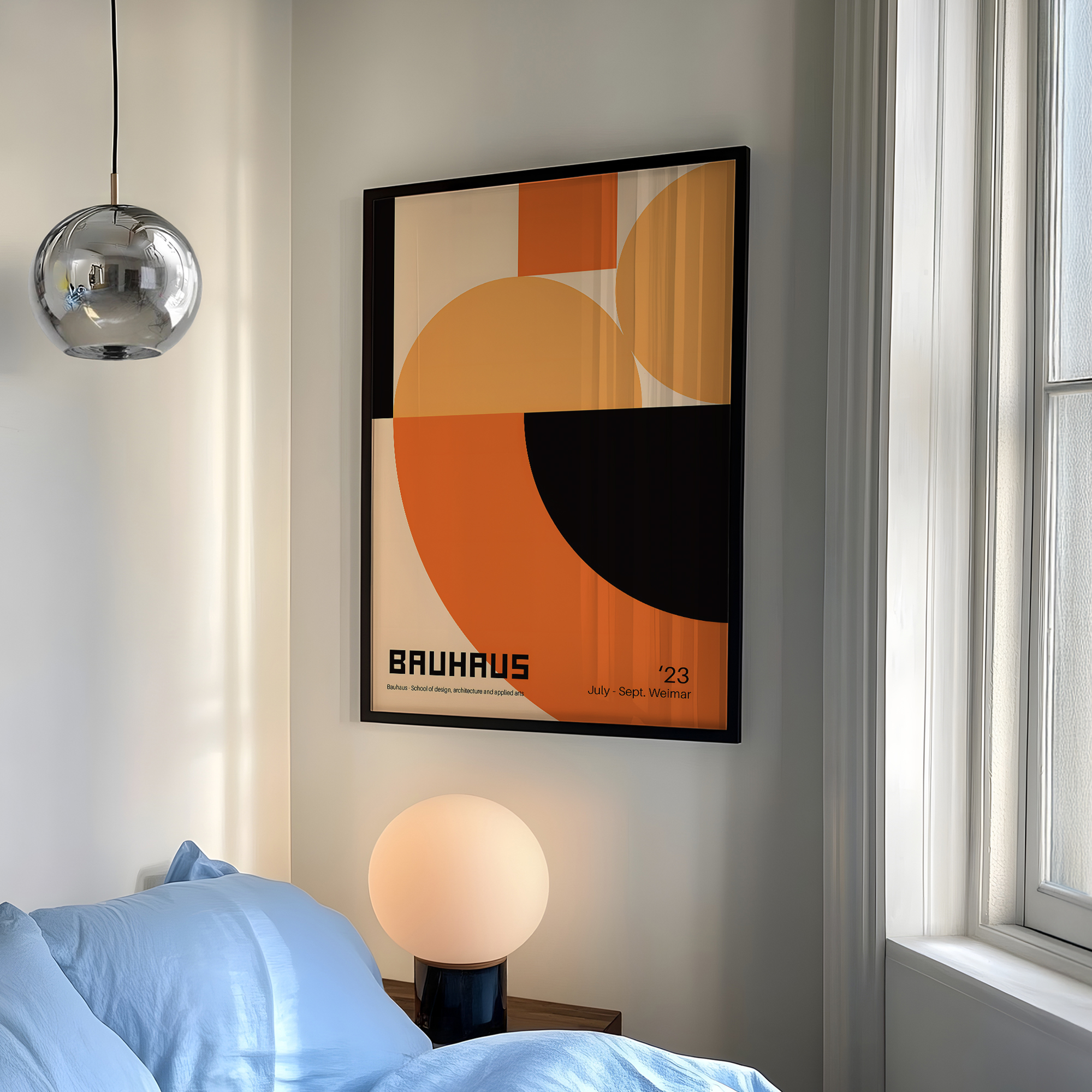 Home Decor Nepal - Modern Geometry Bauhaus School Orange Wall