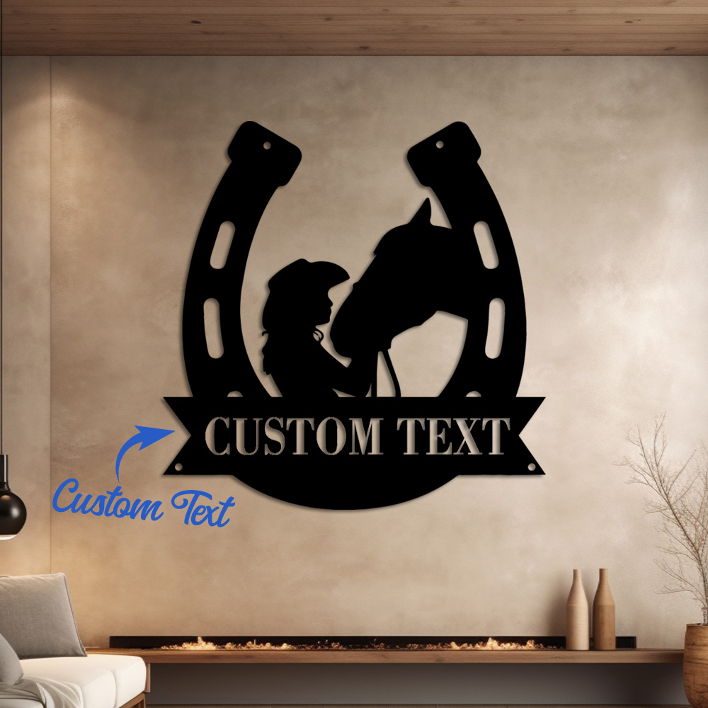 Home Decor For Birthday - 1pc Fashion Customized Horseshoe Wall Metal