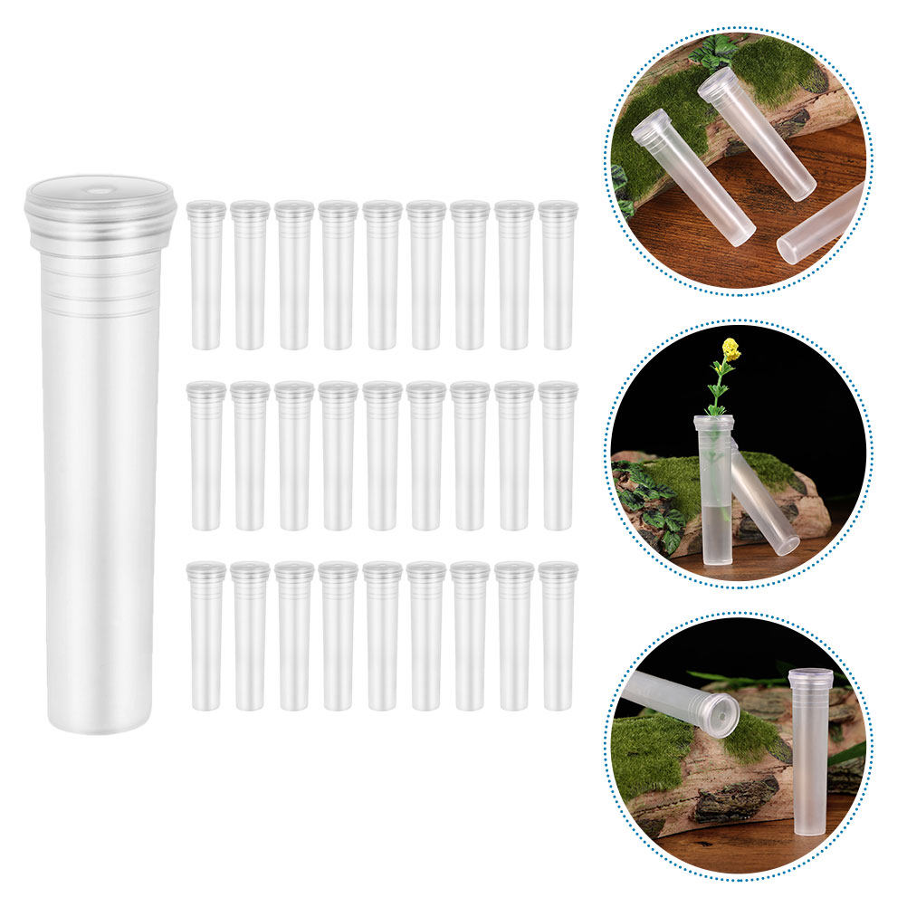 Home Decor Vase With Flowers - 100Pcs Transparent Hydroponic Vase Plastic Flower