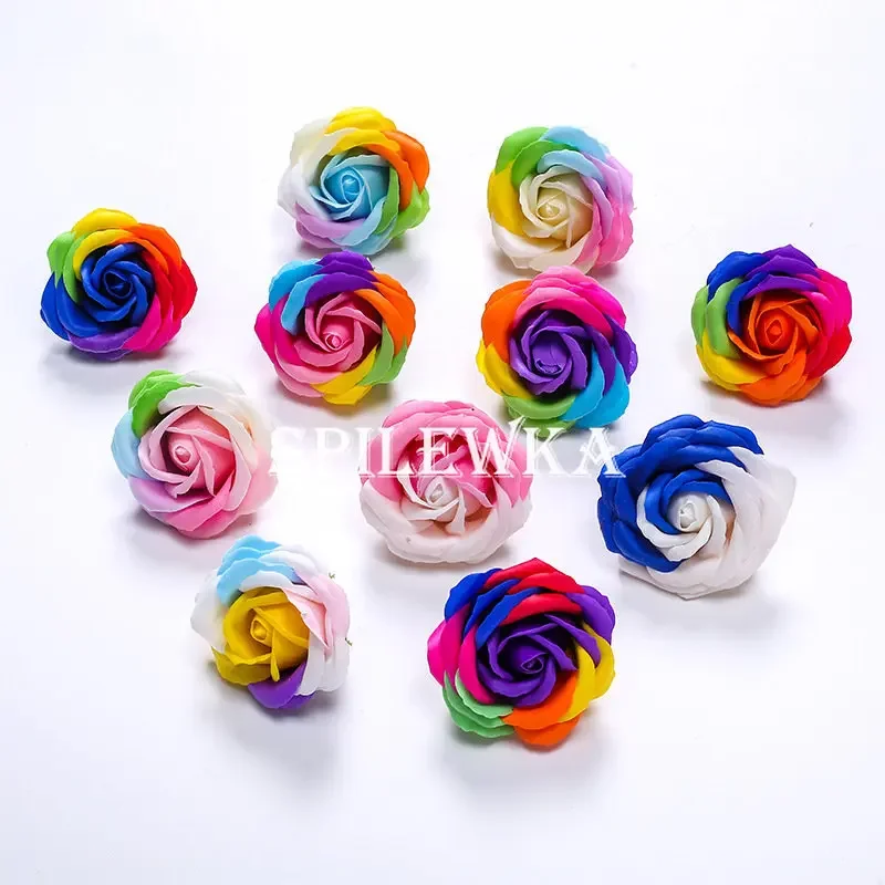 Home Decor Happy - Spilewka 6X7cm Colorful Rose Artificial Flower