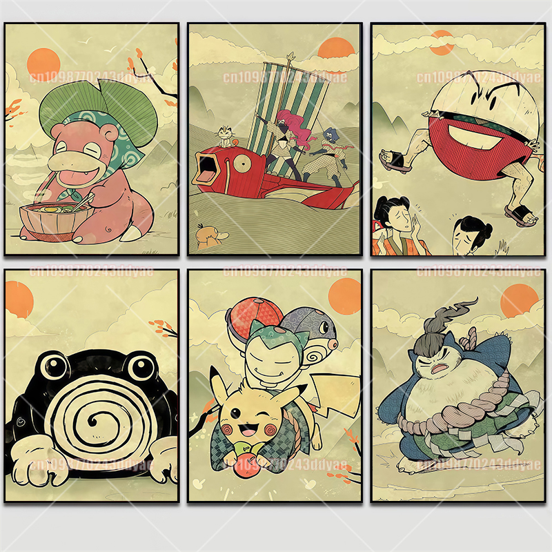 Classic Pokemon Canvas Paintin - Home Decor Canvas avaliação e preço