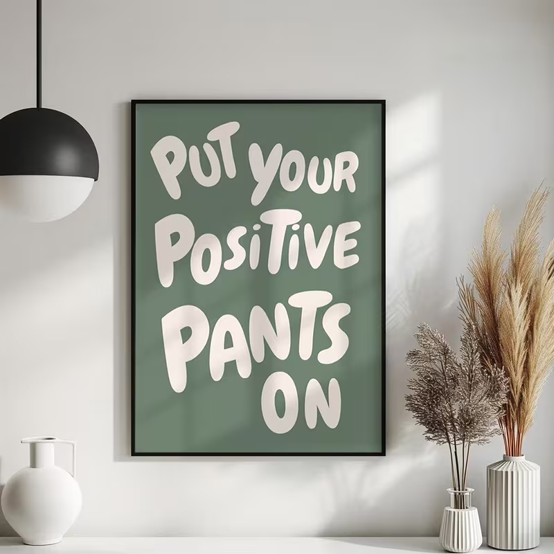 Modern Green Put Your Positive - Home Decor Quotes On Wall avaliação e preço