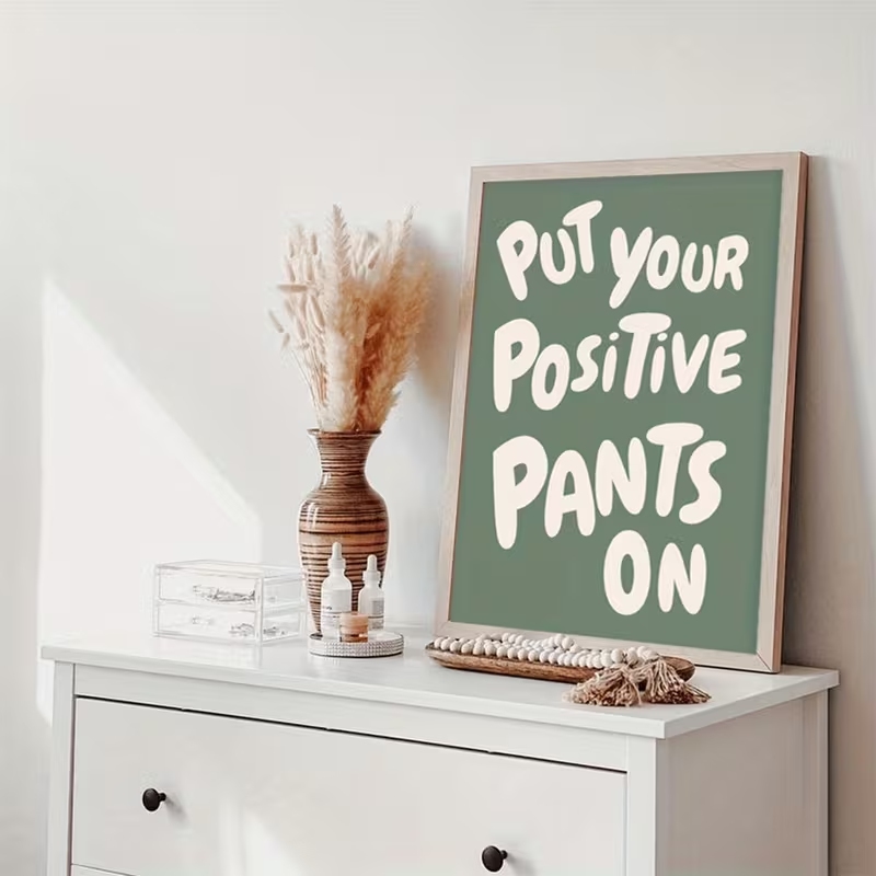Modern Green Put Your Positive - Home Decor Quotes On Wall avaliação e preço