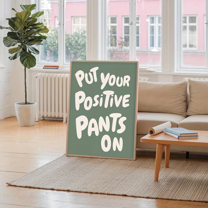 Modern Green Put Your Positive - Home Decor Quotes On Wall avaliação e preço