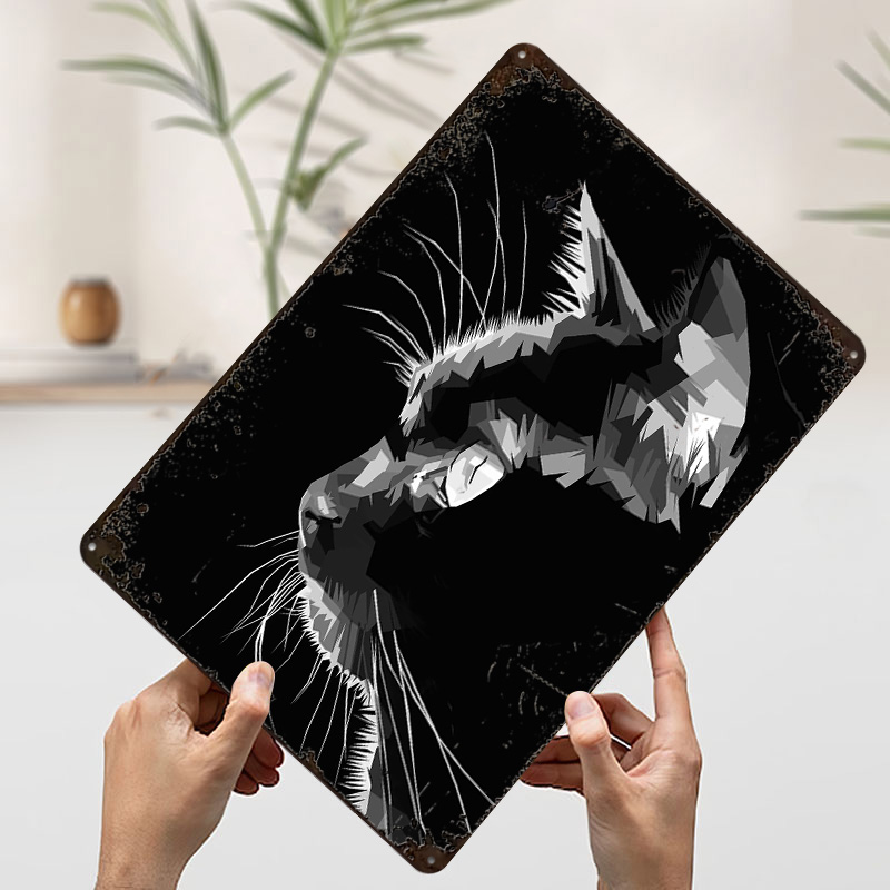 Black Cat Vector Art Printed P - Home Decor Vector avaliação e preço