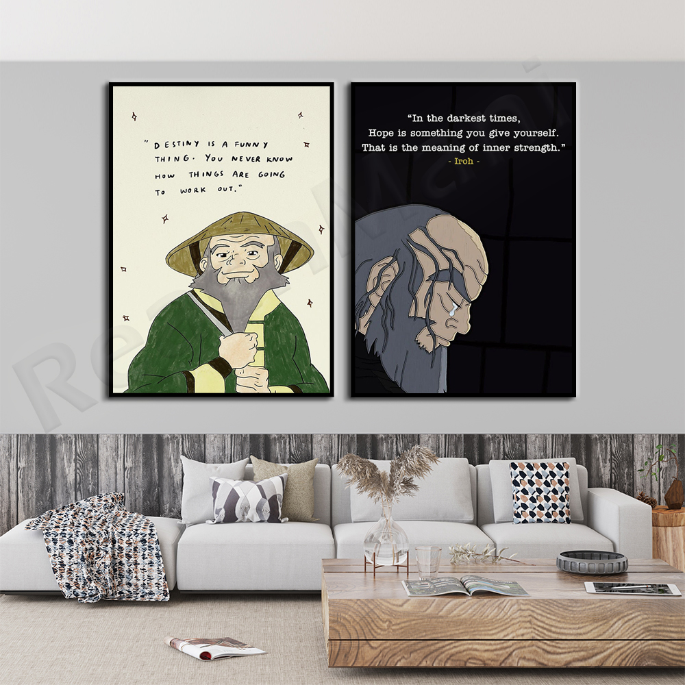 Iroh quotes art painting poste - Home Decor Quotes On Wall avaliação e preço