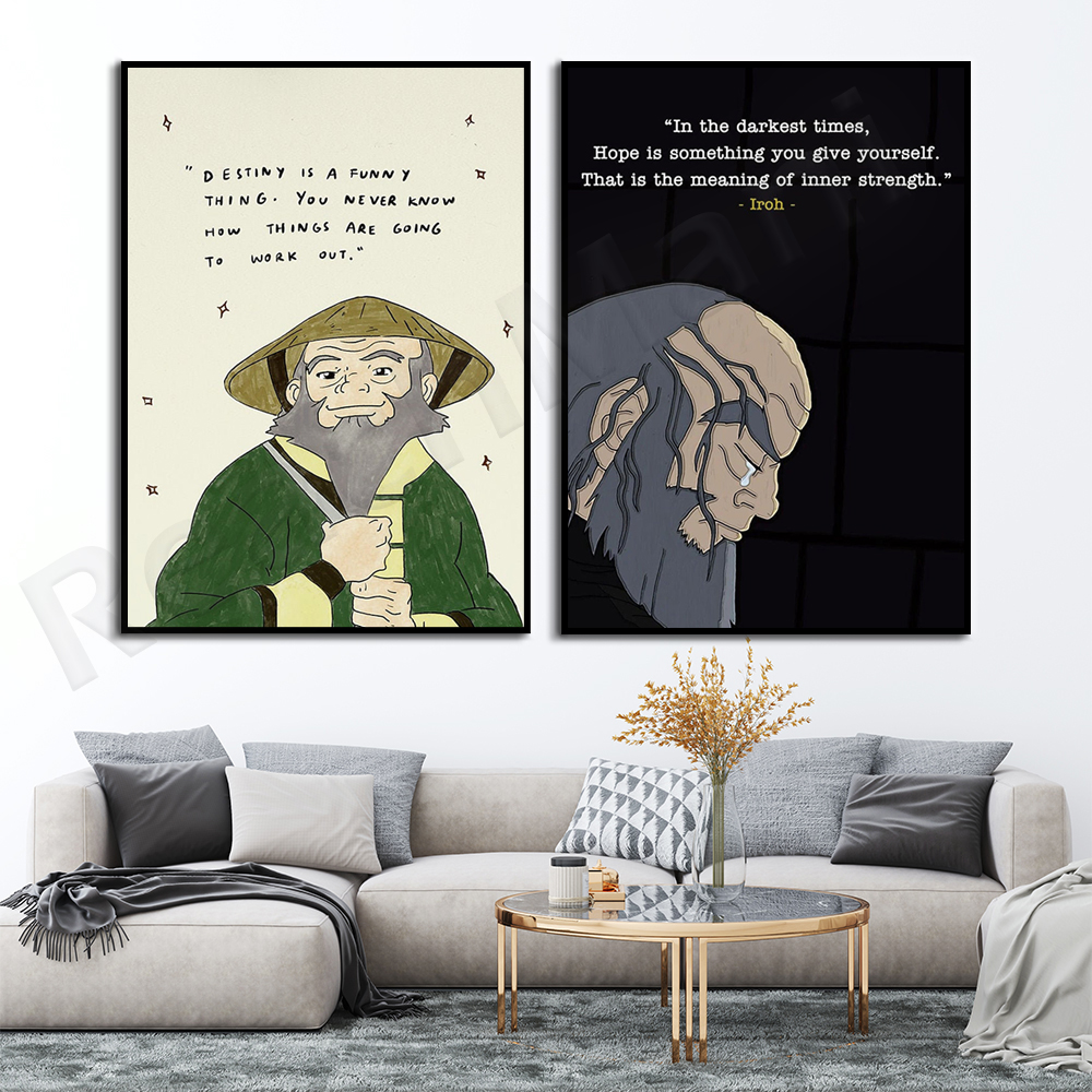 Iroh quotes art painting poste - Home Decor Quotes On Wall avaliação e preço