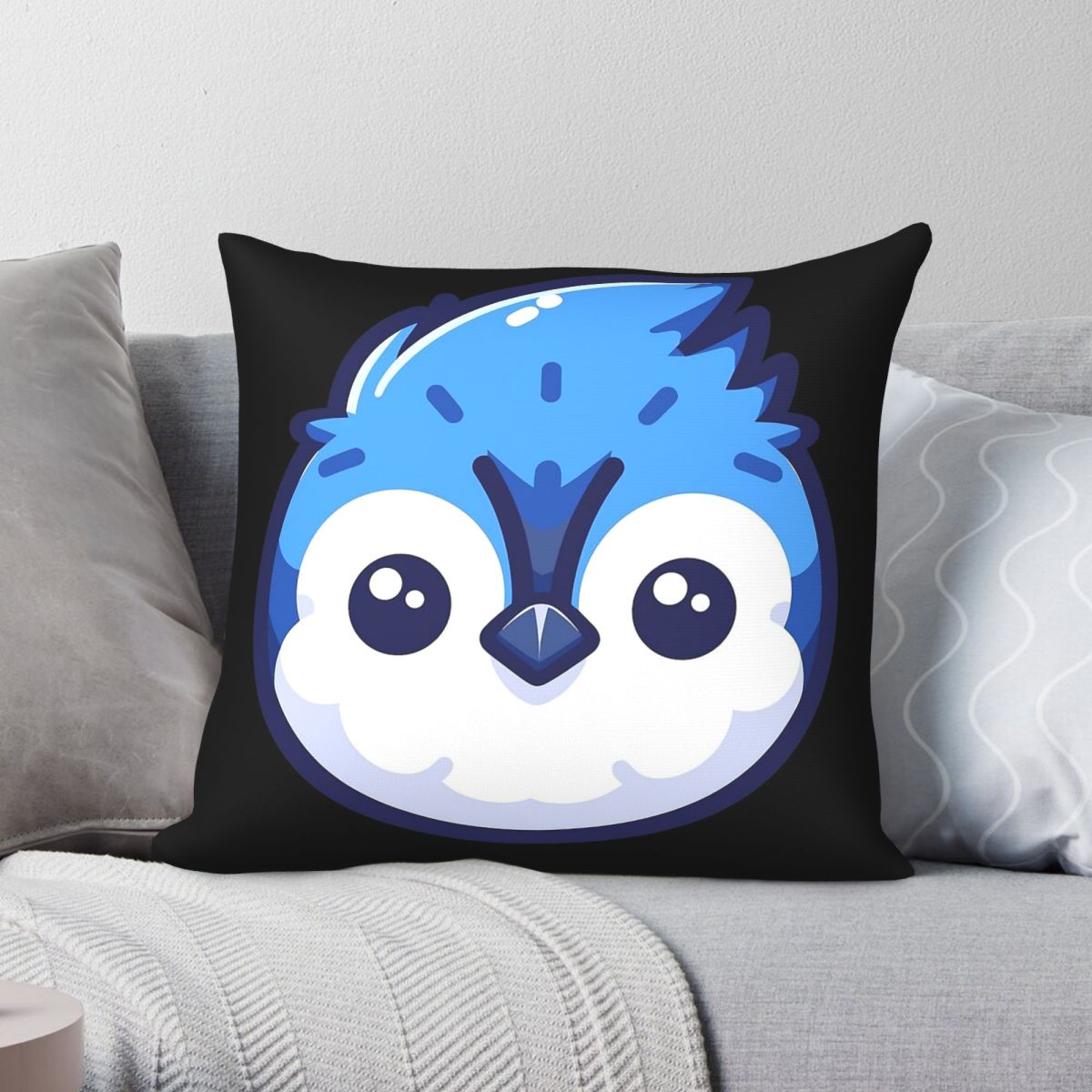 Cute Vectoral Blue Jay Face Sq - Home Decor Vector avaliação e preço