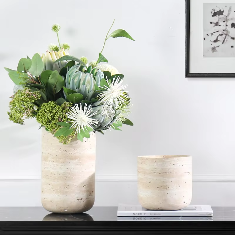 Customized Natural Marble Vase - Home Decor Vase With Flowers avaliação e preço
