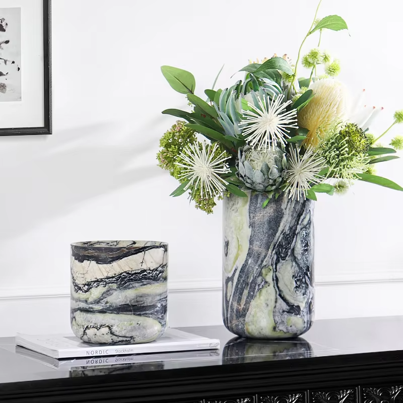 Customized Natural Marble Vase - Home Decor Vase With Flowers avaliação e preço