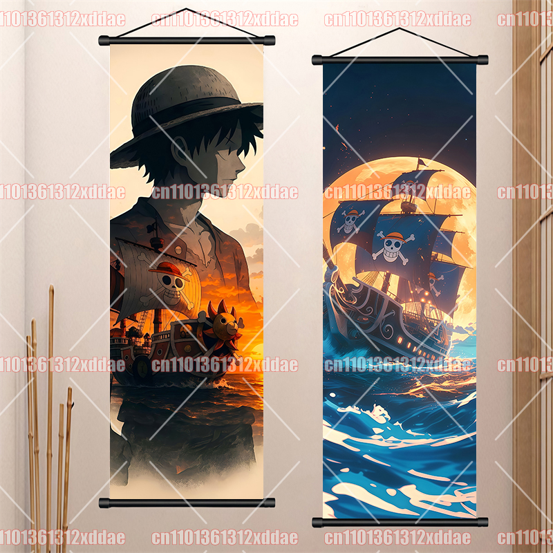 Anime One Piece Scroll Paintin - Home Decor Canvas avaliação e preço