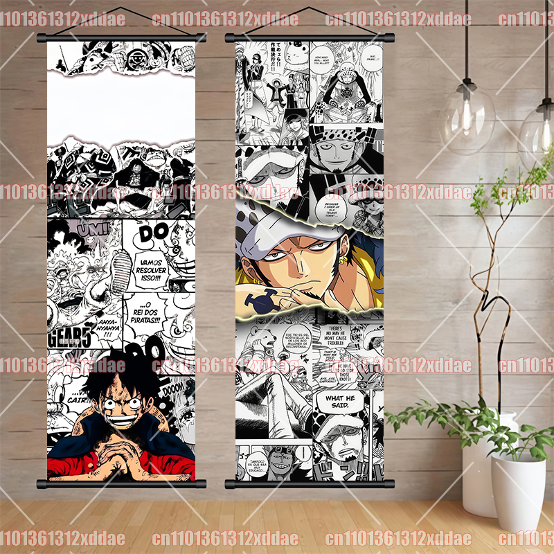 Anime One Piece Scroll Paintin - Home Decor Canvas avaliação e preço