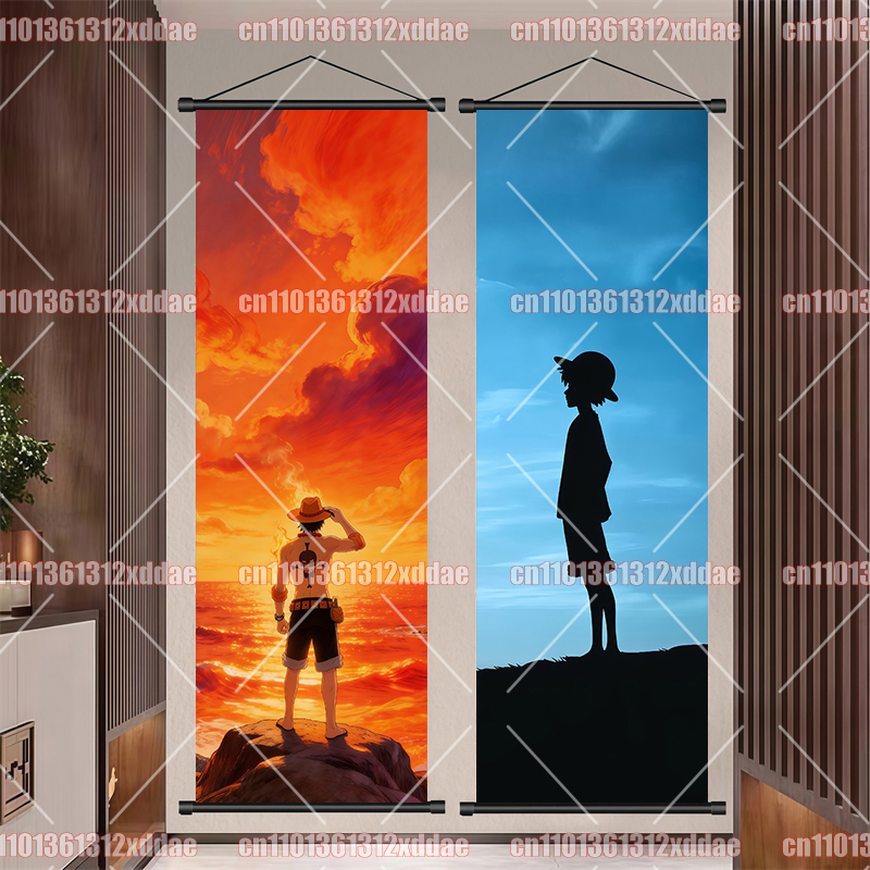 Anime One Piece Scroll Paintin - Home Decor Canvas avaliação e preço