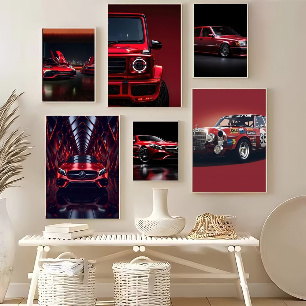 Red M-Mercedes B-Benz Poster M - Home Decor Living Room Ideas avaliação e preço