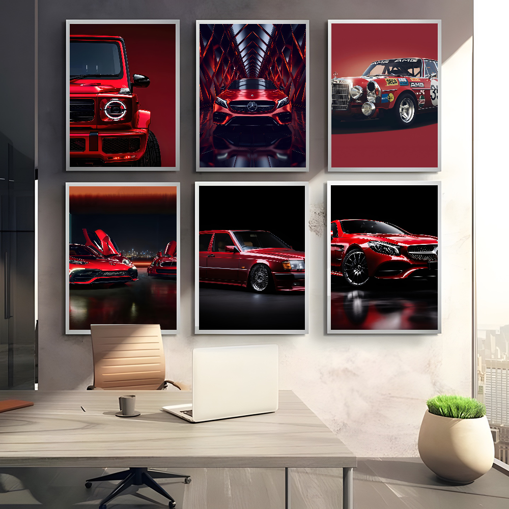 Red M-Mercedes B-Benz Poster M - Home Decor Living Room Ideas avaliação e preço