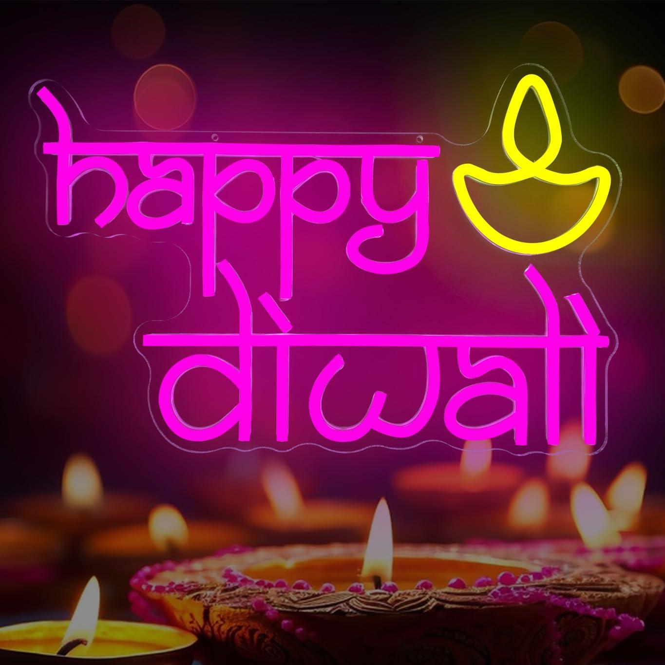 Happy Diwali Neon Sign USB Pow - Home Decor Happy avaliação e preço