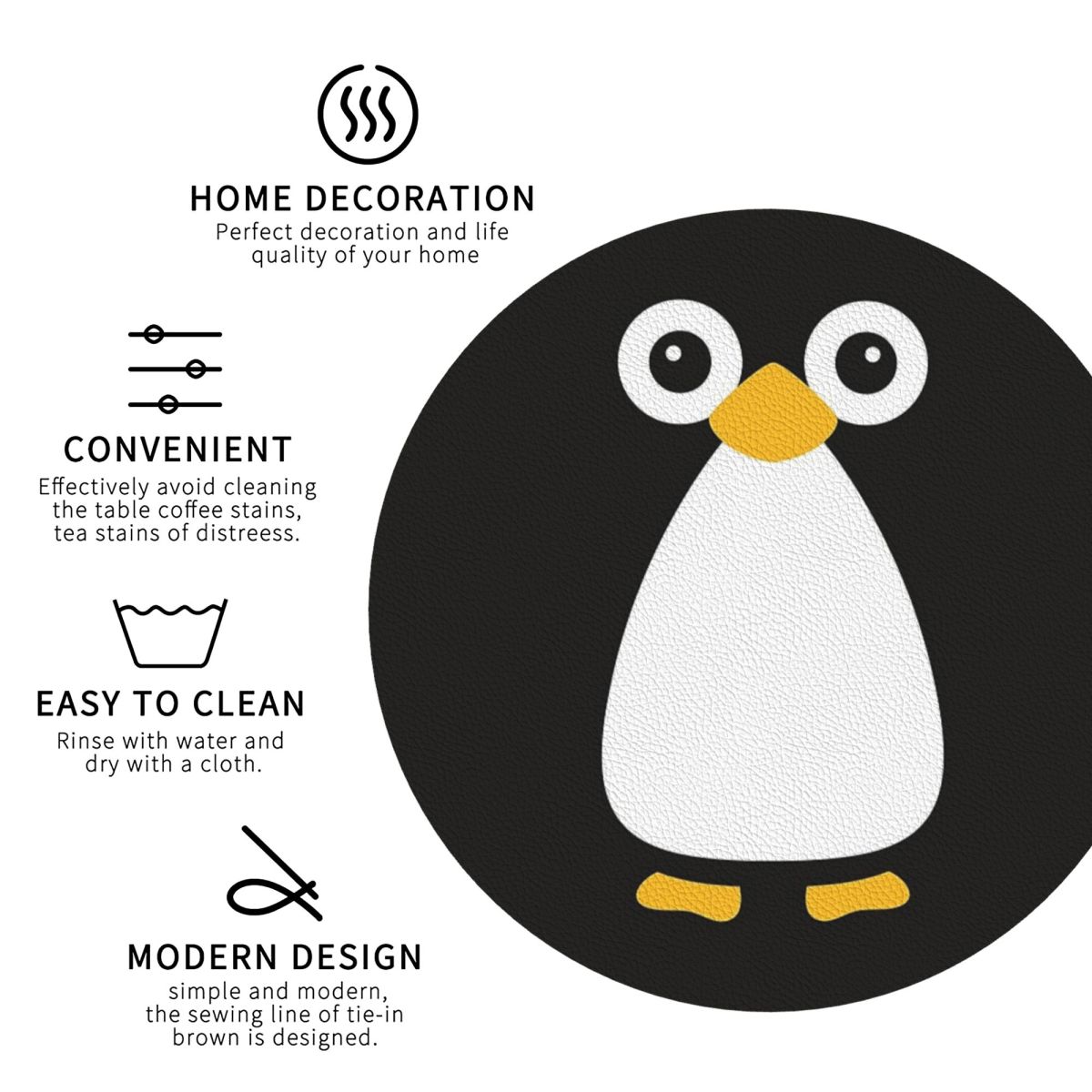 Cute Vector Penguin Coasters K - Home Decor Vector avaliação e preço