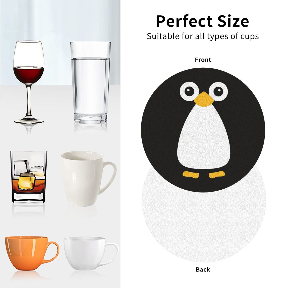 Cute Vector Penguin Coasters K - Home Decor Vector avaliação e preço