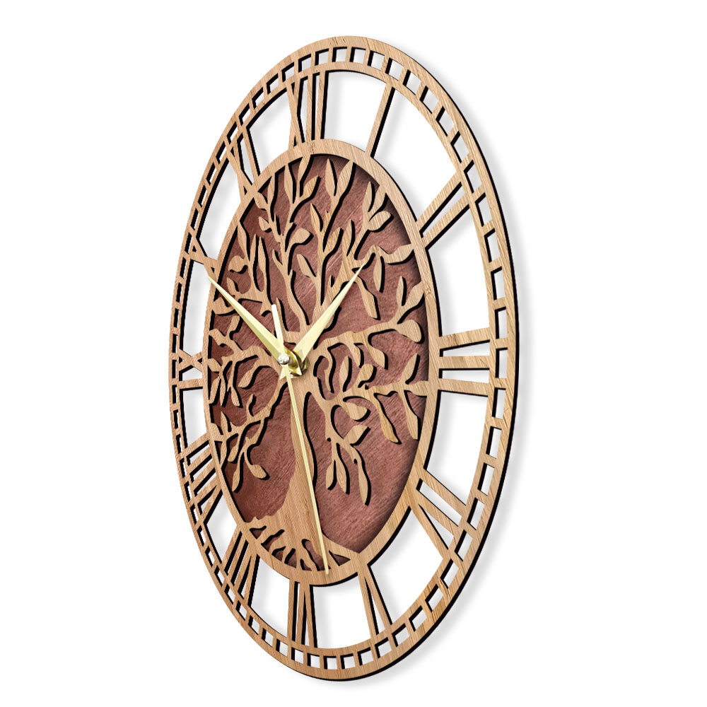 Tree of Life Wooden Wall Clock - Home Decor Nepal avaliação e preço