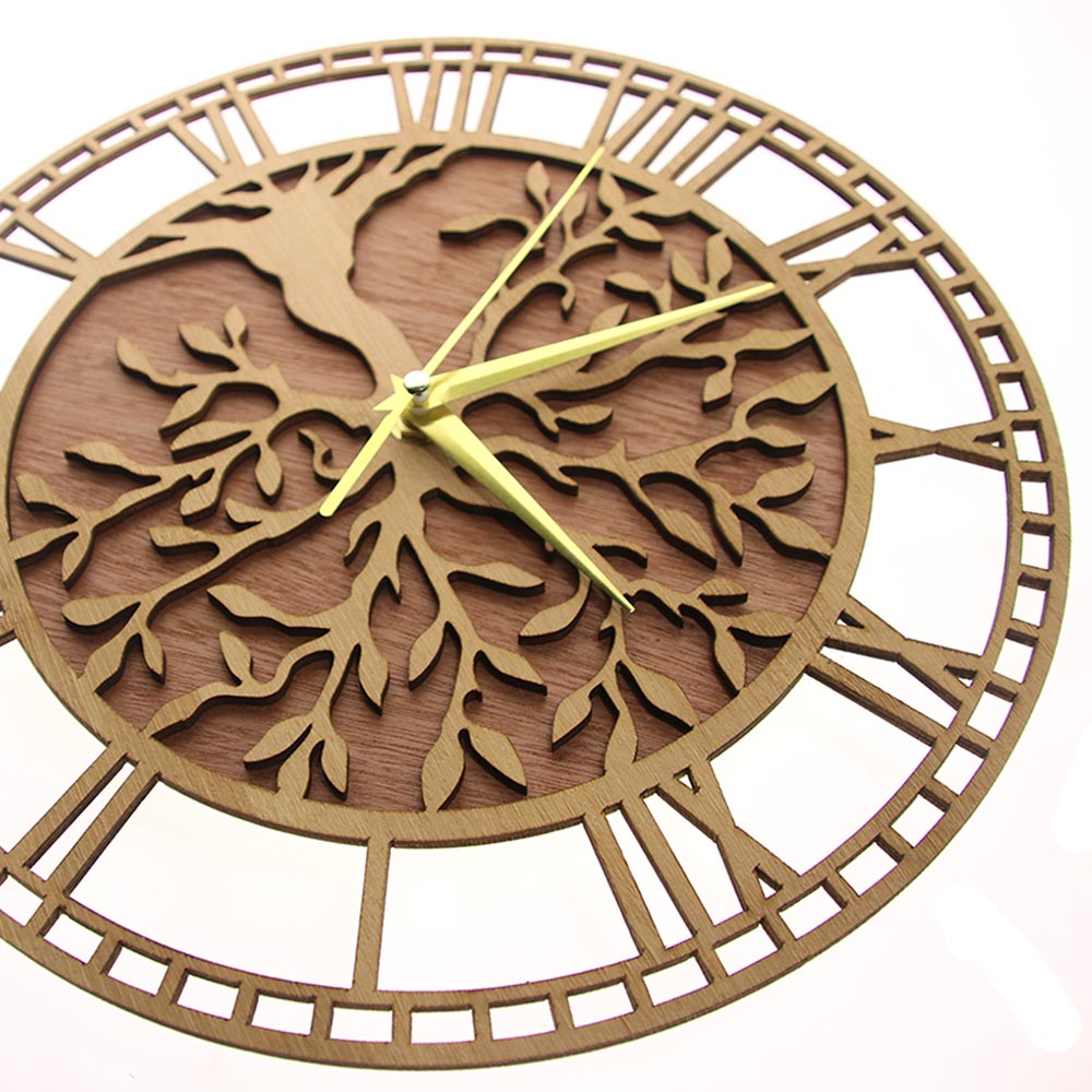 Tree of Life Wooden Wall Clock - Home Decor Nepal avaliação e preço