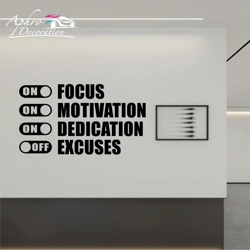 Focus On Motivation On Excuses - Home Decor Quotes On Wall avaliação e preço