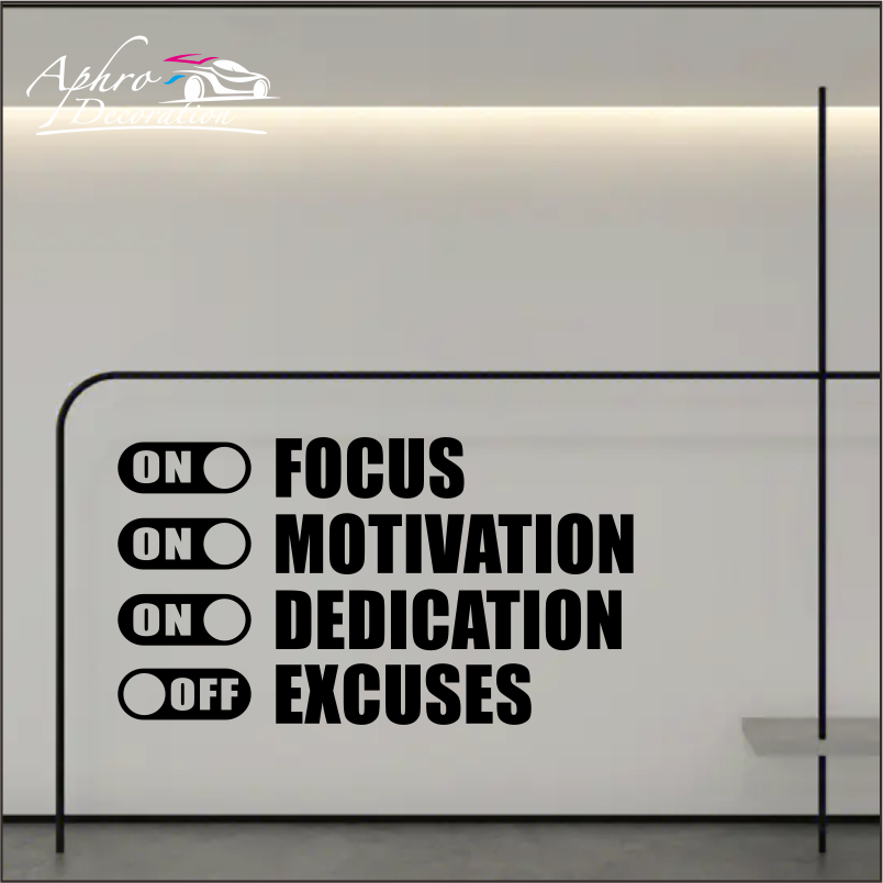Focus On Motivation On Excuses - Home Decor Quotes On Wall avaliação e preço