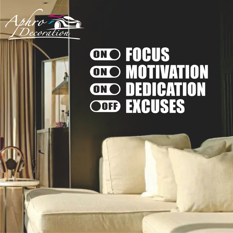 Focus On Motivation On Excuses - Home Decor Quotes On Wall avaliação e preço