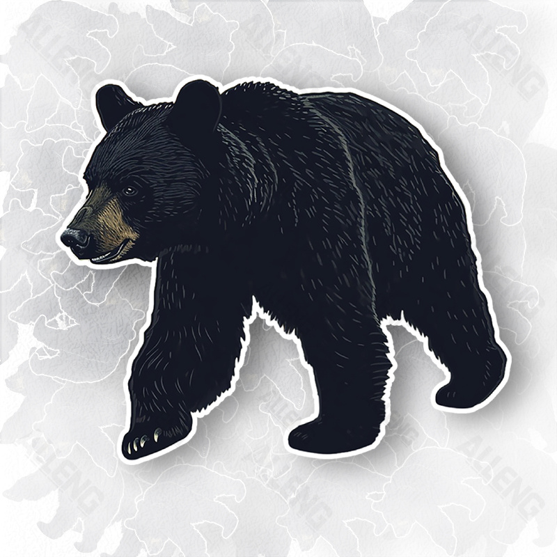 Black Bear Vector Illustration - Home Decor Vector avaliação e preço