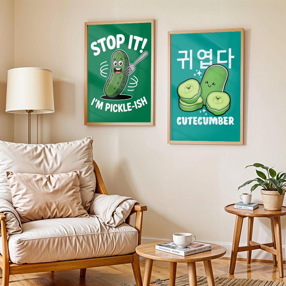 Cucumber Pickle Art Poster Mod - Home Decor Living Room Ideas avaliação e preço