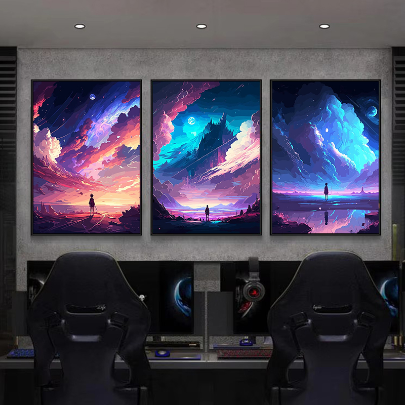 Colorful Fantasy Space Vector  - Home Decor Vector avaliação e preço