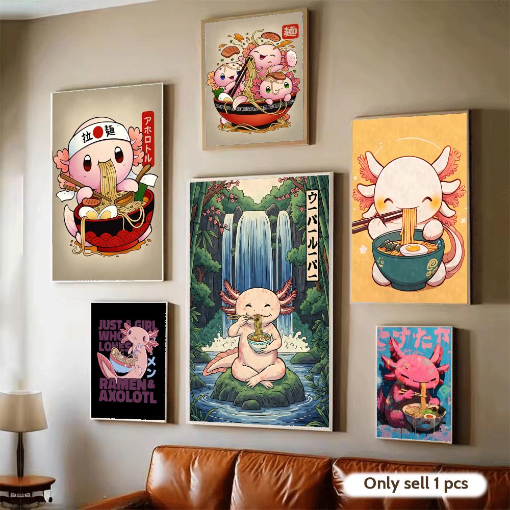 Ramen Axolotls Art Design Post - Home Decor Living Room Ideas avaliação e preço