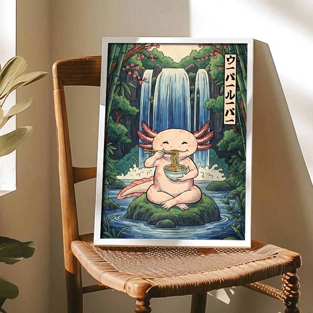 Ramen Axolotls Art Design Post - Home Decor Living Room Ideas avaliação e preço