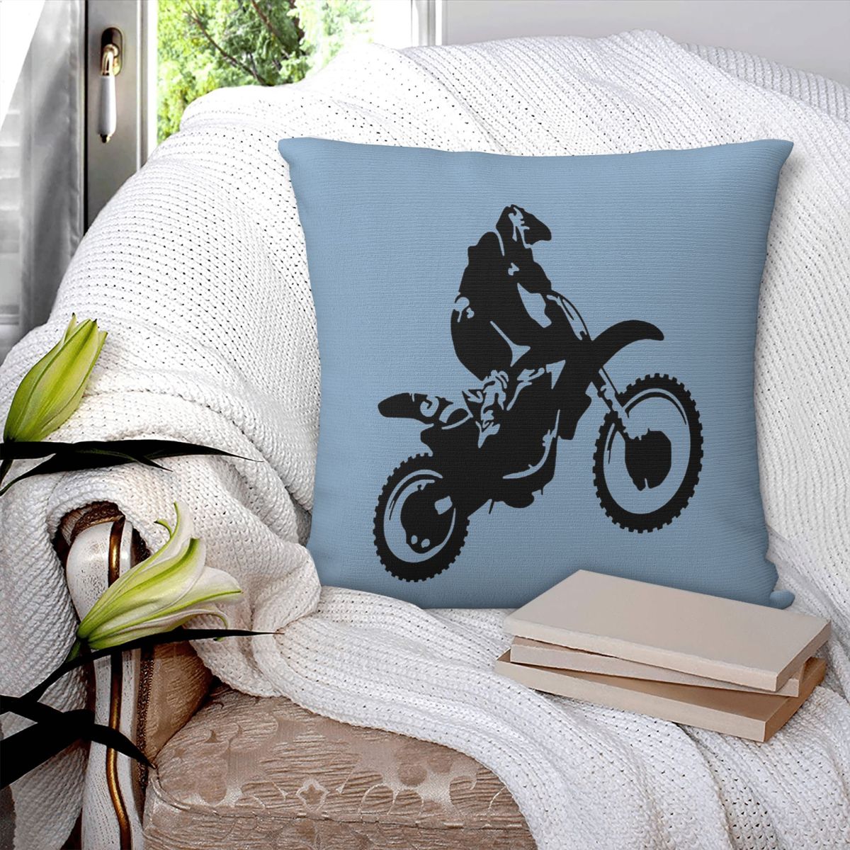 Moto X Dirt Bike Monotone Vect - Home Decor Vector avaliação e preço