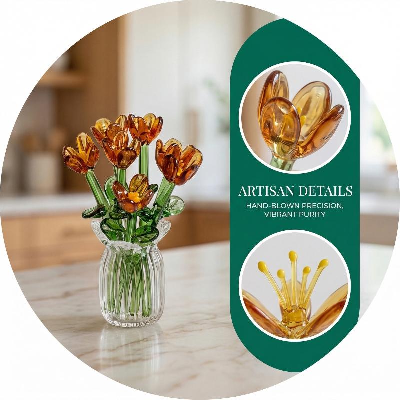 Simulation Glass Flowers Lifel - Home Decor Living Room Ideas avaliação e preço