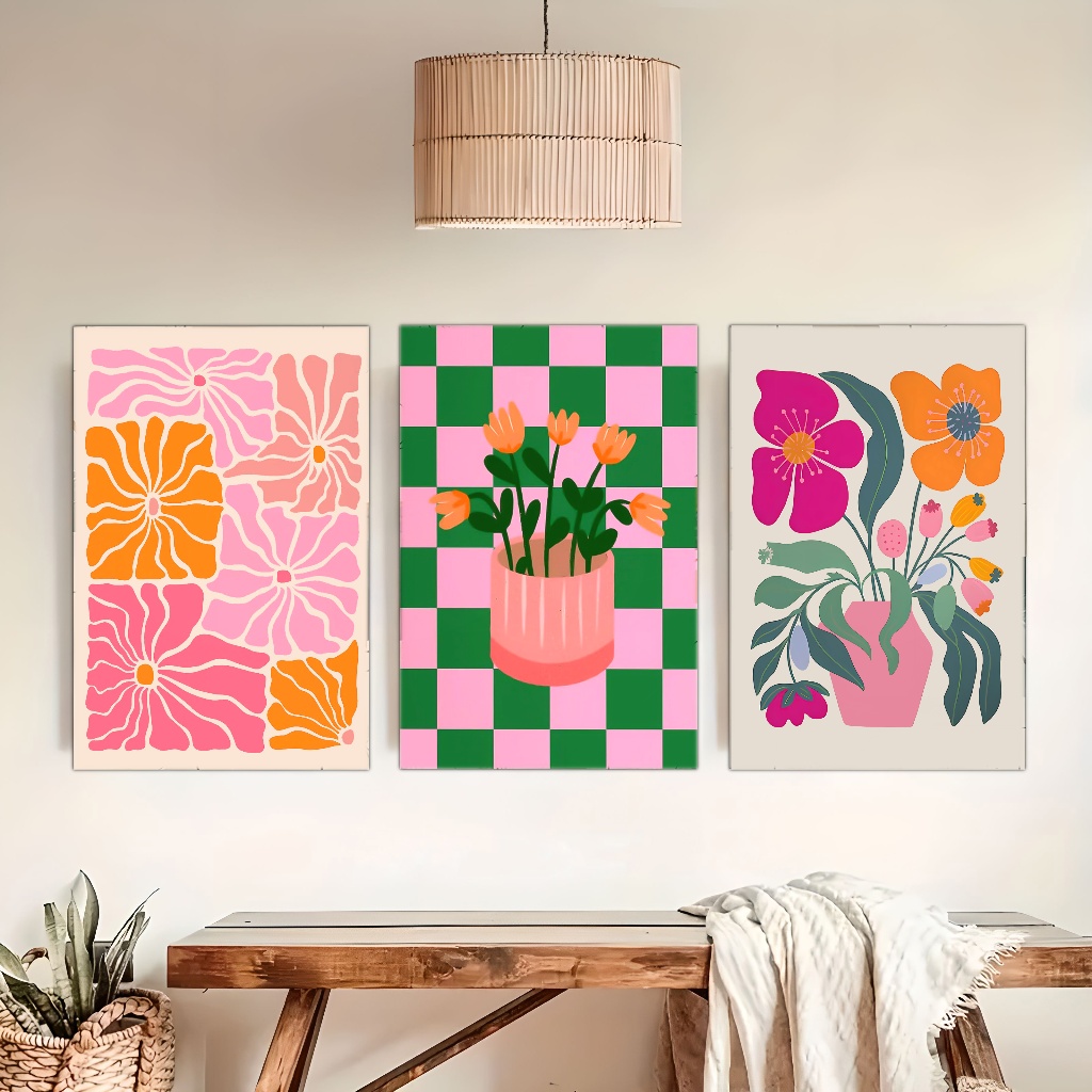 Vibrant Flowers and Vases Canv - Home Decor Vase With Flowers avaliação e preço