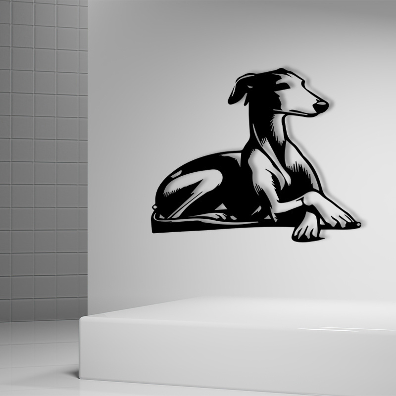 Modern Iron Dog Wall Sculpture - Home Decor Garden Ideas avaliação e preço