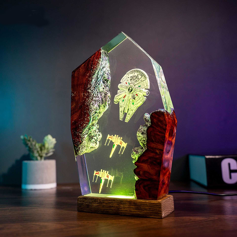 Table Resin Lamp Universe War  - Home Decor For Birthday avaliação e preço
