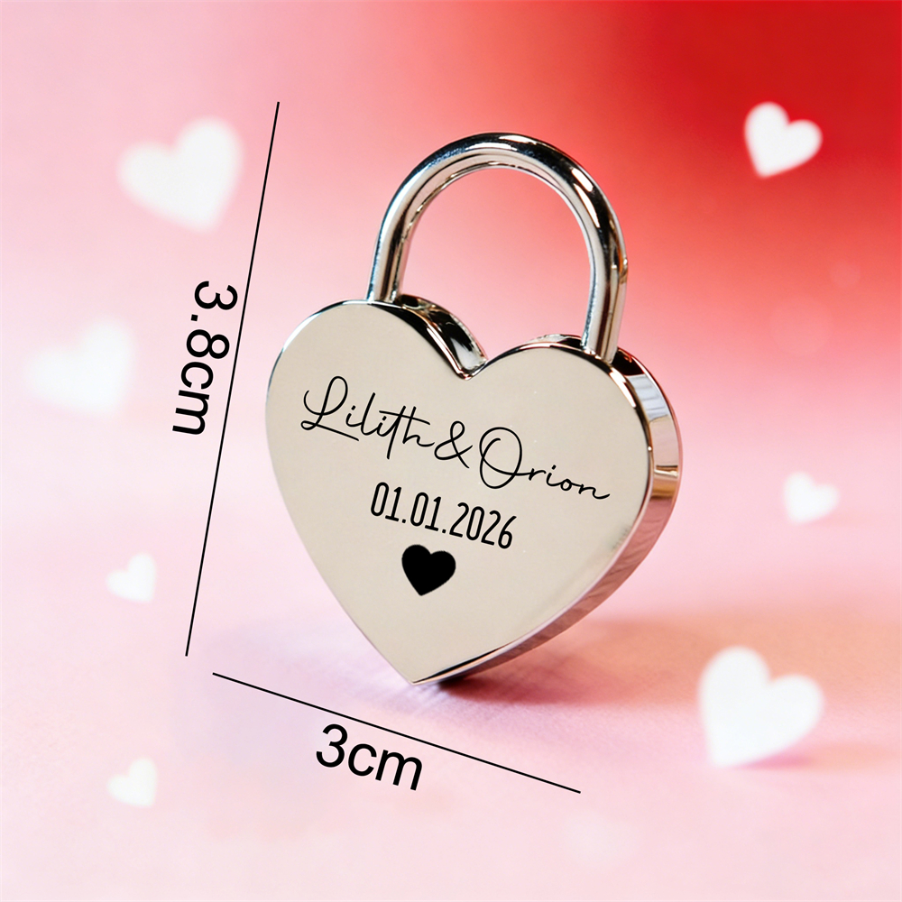 Custom Name Heart-Shaped Padlo - Home Decor Happy avaliação e preço