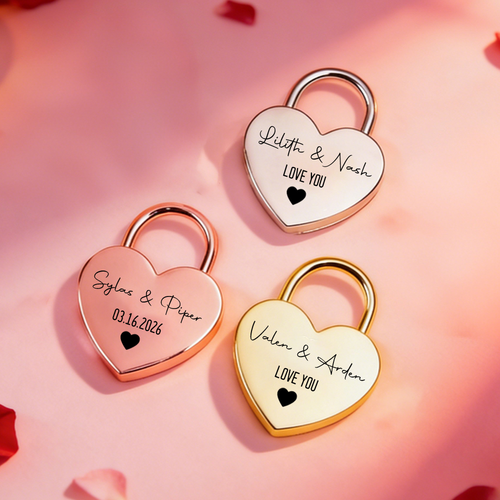 Custom Name Heart-Shaped Padlo - Home Decor Happy avaliação e preço