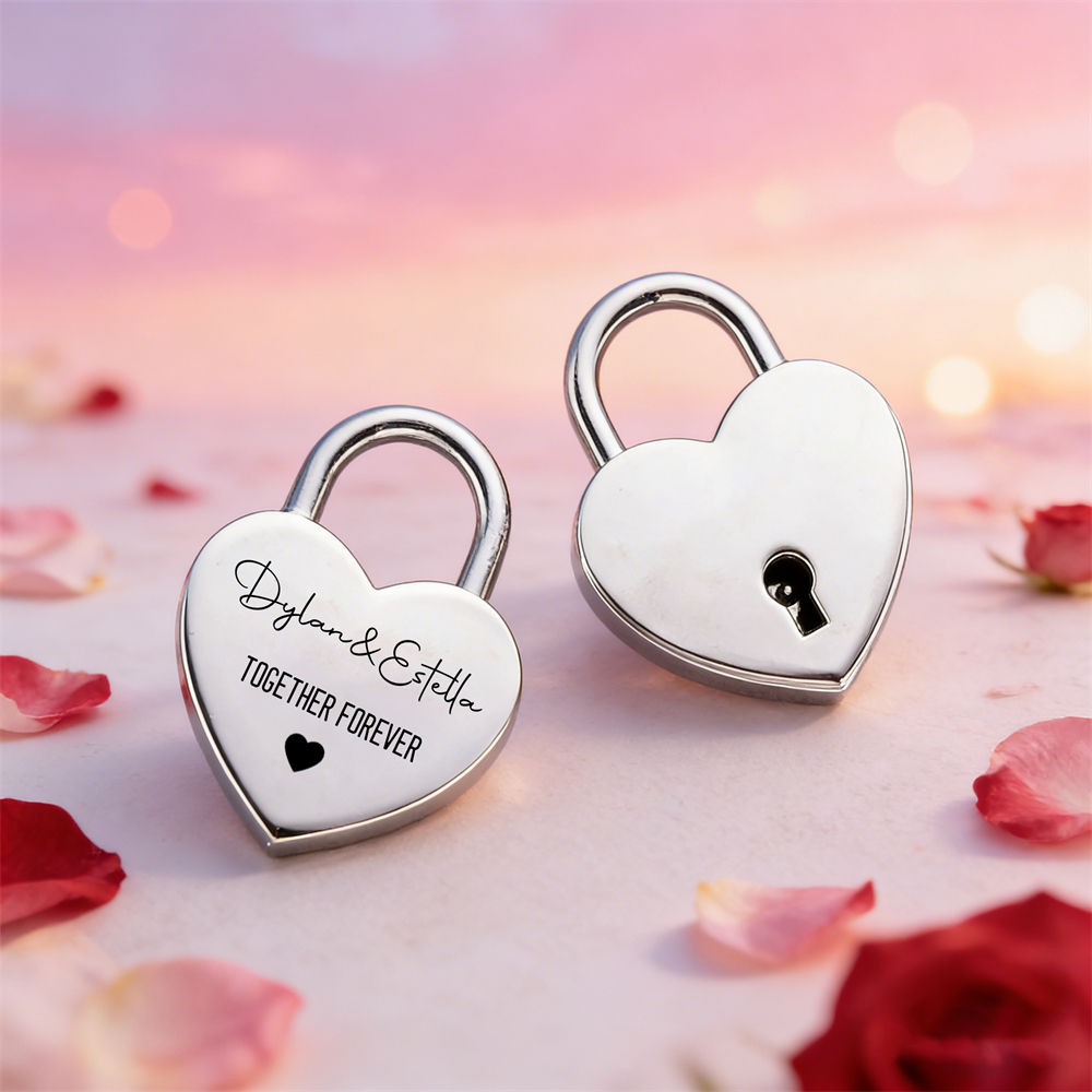 Custom Name Heart-Shaped Padlo - Home Decor Happy avaliação e preço