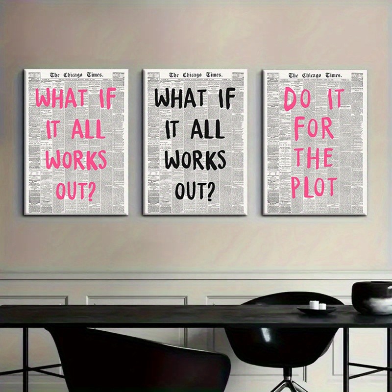 3PCS Canvas With Frame Motivat - Home Decor Quotes On Wall avaliação e preço