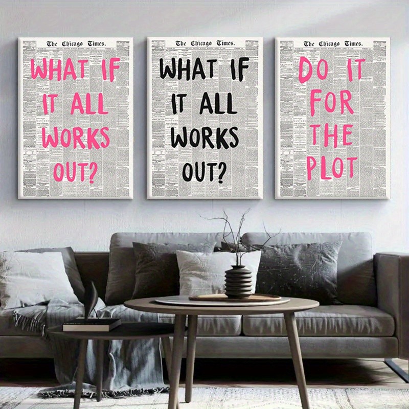 3PCS Canvas With Frame Motivat - Home Decor Quotes On Wall avaliação e preço