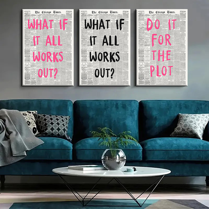 3PCS Canvas With Frame Motivat - Home Decor Quotes On Wall avaliação e preço