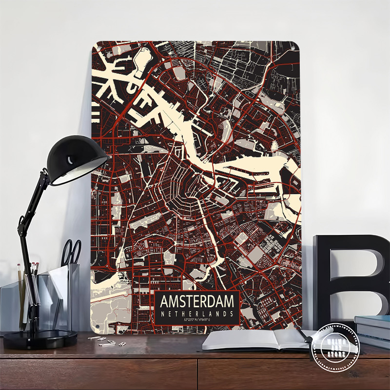 Amsterdam City Vector Poster W - Home Decor Vector avaliação e preço