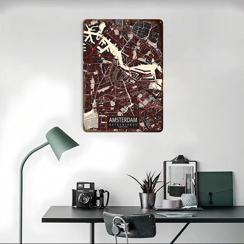 Amsterdam City Vector Poster W - Home Decor Vector avaliação e preço